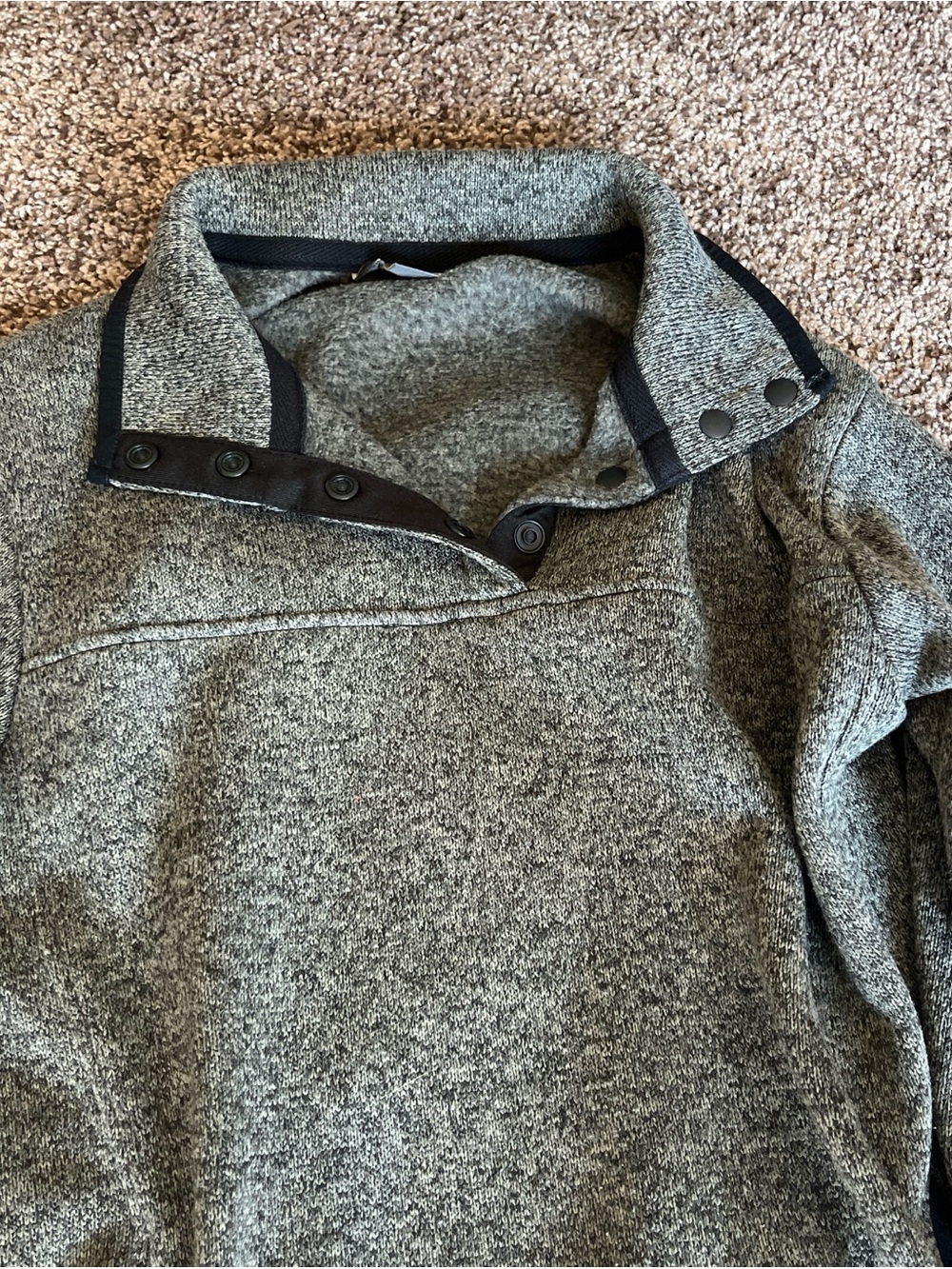 Eddie Bauer Gray Snap-Button Sweatshirt